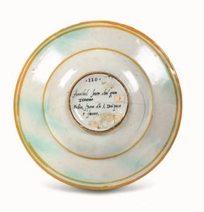 Piatto<BR>Urbino, bottega di Guido Durantino, 1540-1560<BR>  - Asta Maioliche e Porcellane - Associazione Nazionale - Case d'Asta italiane