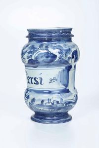 Albarello<BR>Savona, Manifattura Chiodo, inizio del XVIII secolo<BR>  - Asta Maioliche e Porcellane - Associazione Nazionale - Case d'Asta italiane