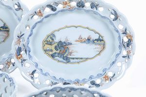 Coppia di cestini con sottopiatto<BR>Nove, Manifattura Antonibon, met del XVIII secolo<BR>  - Asta Maioliche e Porcellane - Associazione Nazionale - Case d'Asta italiane