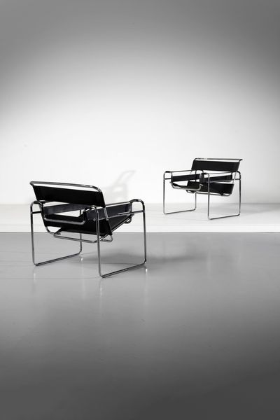 BREUER MARCEL LAJOS (1902 - 1981) : Coppia di poltrone Wassily per Bononia  - Asta Asta 364 | DESIGN E ARTI DECORATIVE DEL NOVECENTO - DESIGN (Online) Online - Associazione Nazionale - Case d'Asta italiane