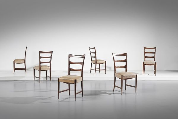 BUFFA PAOLO (1903 - 1970) : Sei sedie  - Asta Asta 364 | DESIGN E ARTI DECORATIVE DEL NOVECENTO - DESIGN (Online) Online - Associazione Nazionale - Case d'Asta italiane