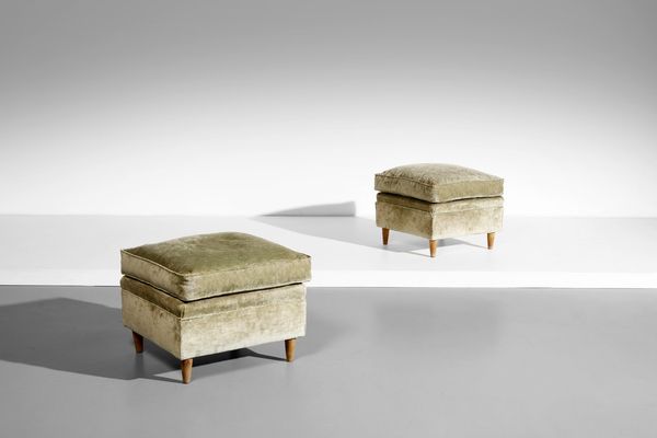 MANIFATTURA ITALIANA : Coppia di poggiapiedi  - Asta Asta 364 | DESIGN E ARTI DECORATIVE DEL NOVECENTO - DESIGN (Online) Online - Associazione Nazionale - Case d'Asta italiane