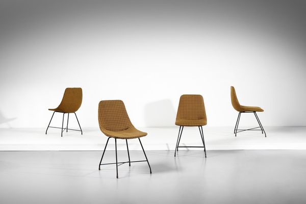 BOZZI AUGUSTO (1924 - 1982) : Quattro sedie Athena per F.lli Saporiti  - Asta Asta 364 | DESIGN E ARTI DECORATIVE DEL NOVECENTO - DESIGN (Online) Online - Associazione Nazionale - Case d'Asta italiane