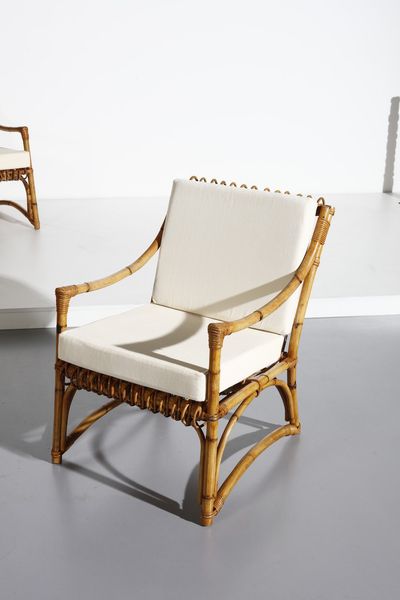 MANIFATTURA ITALIANA : Divano e coppia di poltrone  - Asta Asta 364 | DESIGN E ARTI DECORATIVE DEL NOVECENTO - DESIGN (Online) Online - Associazione Nazionale - Case d'Asta italiane