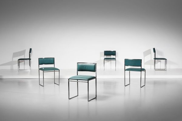 RIZZO WILLY (1928 - 2013) : Sei sedie  - Asta Asta 364 | DESIGN E ARTI DECORATIVE DEL NOVECENTO - DESIGN (Online) Online - Associazione Nazionale - Case d'Asta italiane