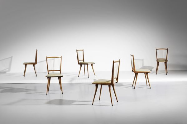MANIFATTURA ITALIANA : Sei sedie  - Asta Asta 364 | DESIGN E ARTI DECORATIVE DEL NOVECENTO - DESIGN (Online) Online - Associazione Nazionale - Case d'Asta italiane