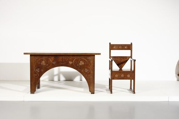 MAGGIONI GINO (1898 - 1955) : attribuito. Scrivania con sedia  - Asta Asta 364 | DESIGN E ARTI DECORATIVE DEL NOVECENTO - DESIGN (Online) Online - Associazione Nazionale - Case d'Asta italiane