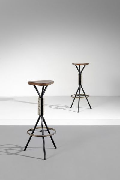 MANIFATTURA ITALIANA : Coppia di sgabelli  - Asta Asta 364 | DESIGN E ARTI DECORATIVE DEL NOVECENTO - DESIGN (Online) Online - Associazione Nazionale - Case d'Asta italiane