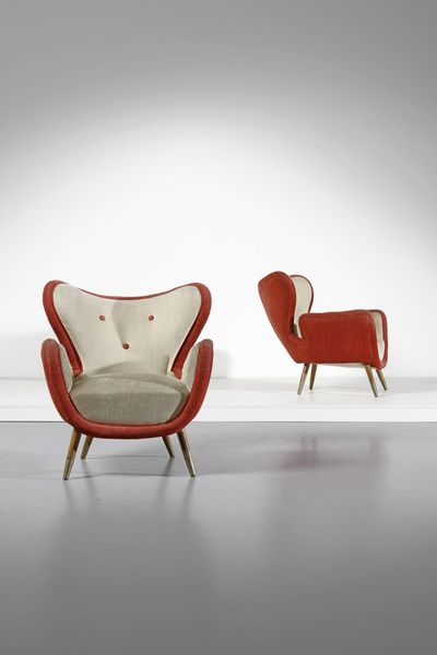 MANIFATTURA ITALIANA : Coppia di poltrone  - Asta Asta 364 | DESIGN E ARTI DECORATIVE DEL NOVECENTO - DESIGN (Online) Online - Associazione Nazionale - Case d'Asta italiane