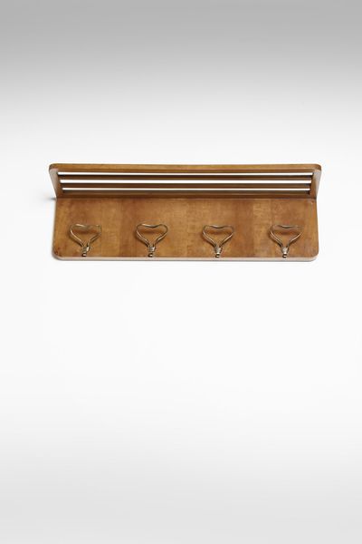 PARISI ICO (1916 - 1996) : attribuito. Appendiabiti con mensola da muro  - Asta Asta 364 | DESIGN E ARTI DECORATIVE DEL NOVECENTO - DESIGN (Online) Online - Associazione Nazionale - Case d'Asta italiane