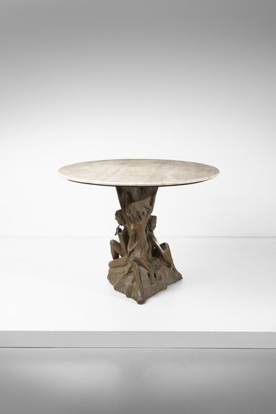 MANIFATTURA ITALIANA : Tavolo con base scultorea raffigurante delle ninfe  - Asta Asta 364 | DESIGN E ARTI DECORATIVE DEL NOVECENTO - DESIGN (Online) Online - Associazione Nazionale - Case d'Asta italiane