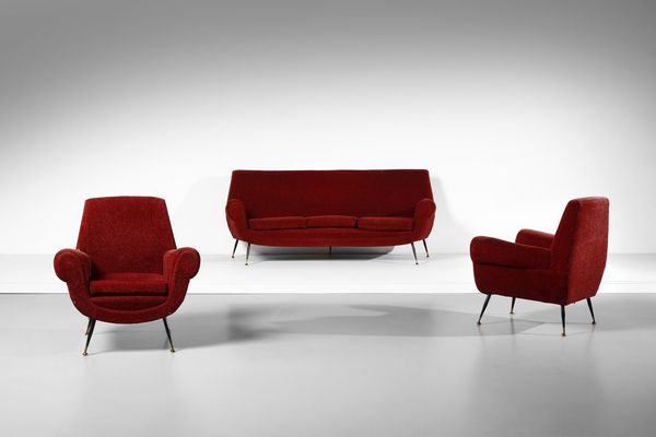 RADICE GIGI (1954 - 2002) : Divano e coppia di poltrone  - Asta Asta 364 | DESIGN E ARTI DECORATIVE DEL NOVECENTO - DESIGN (Online) Online - Associazione Nazionale - Case d'Asta italiane