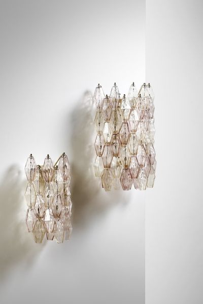 SCARPA CARLO (1906 - 1978) : Coppia di applique Poliedri per Venini  - Asta Asta 364 | DESIGN E ARTI DECORATIVE DEL NOVECENTO - DESIGN (Online) Online - Associazione Nazionale - Case d'Asta italiane
