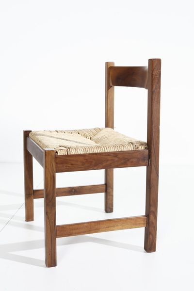 MICHELUCCI GIOVANNI (1891 - 1990) : Tavolo, panca e quattro sedie della serie Torbecchia per Poltronova  - Asta Asta 364 | DESIGN E ARTI DECORATIVE DEL NOVECENTO - DESIGN (Online) Online - Associazione Nazionale - Case d'Asta italiane