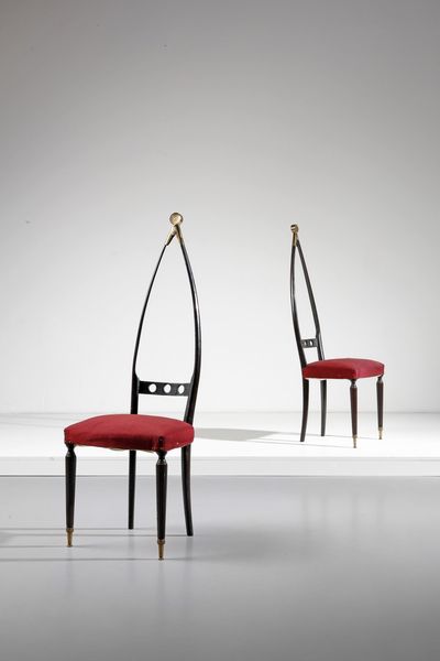 POZZI E VERGA : Coppia di sedie  - Asta Asta 364 | DESIGN E ARTI DECORATIVE DEL NOVECENTO - DESIGN (Online) Online - Associazione Nazionale - Case d'Asta italiane