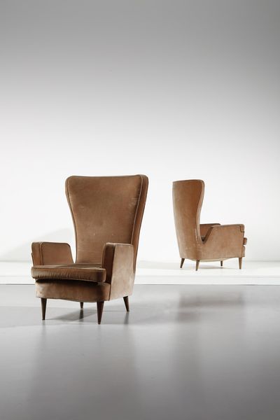 EMILIO SALA E GIORGIO MADINI : attribuito. Coppia di poltrone  - Asta Asta 364 | DESIGN E ARTI DECORATIVE DEL NOVECENTO - DESIGN (Online) Online - Associazione Nazionale - Case d'Asta italiane