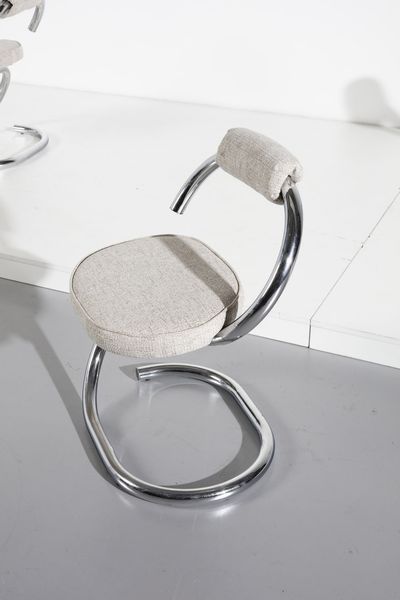 STOPPINO GIOTTO (n. 1926) : Sei sedie Cobra  - Asta Asta 364 | DESIGN E ARTI DECORATIVE DEL NOVECENTO - DESIGN (Online) Online - Associazione Nazionale - Case d'Asta italiane