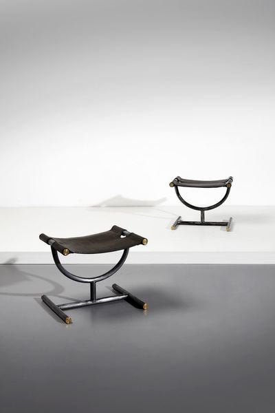 SCARPA AFRA (1937 -2011) & TOBIA (n. 1935) : Coppia di sgabelli  - Asta Asta 364 | DESIGN E ARTI DECORATIVE DEL NOVECENTO - DESIGN (Online) Online - Associazione Nazionale - Case d'Asta italiane