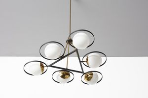 STILNOVO : attribuito. Lampada a sospensione  - Asta Asta 364 | DESIGN E ARTI DECORATIVE DEL NOVECENTO - DESIGN (Online) Online - Associazione Nazionale - Case d'Asta italiane