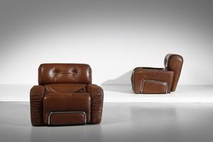 PIAZZESI ADRIANO : attribuito. Coppia di poltrone  - Asta Asta 364 | DESIGN E ARTI DECORATIVE DEL NOVECENTO - DESIGN (Online) Online - Associazione Nazionale - Case d'Asta italiane