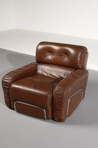 PIAZZESI ADRIANO : attribuito. Coppia di poltrone  - Asta Asta 364 | DESIGN E ARTI DECORATIVE DEL NOVECENTO - DESIGN (Online) Online - Associazione Nazionale - Case d'Asta italiane