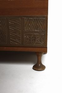 SANTAMBROGIO DE BERTI : Cassapanca con specchio  - Asta Asta 364 | DESIGN E ARTI DECORATIVE DEL NOVECENTO - DESIGN (Online) Online - Associazione Nazionale - Case d'Asta italiane