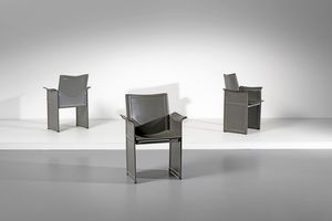 AGNOLI TITO (1931 - 2012) : Tre poltroncine Corium per Matteograssi  - Asta Asta 364 | DESIGN E ARTI DECORATIVE DEL NOVECENTO - DESIGN (Online) Online - Associazione Nazionale - Case d'Asta italiane