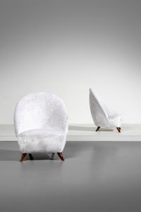 ULRICH GUGLIELMO (1904 - 1977) - attribuito. Coppia di poltrone