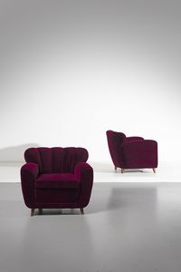 ULRICH GUGLIELMO (1904 - 1977) - attribuito. Coppia di poltrone