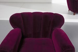 ULRICH GUGLIELMO (1904 - 1977) : attribuito. Coppia di poltrone  - Asta Asta 364 | DESIGN E ARTI DECORATIVE DEL NOVECENTO - DESIGN (Online) Online - Associazione Nazionale - Case d'Asta italiane