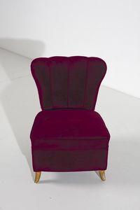 ULRICH GUGLIELMO (1904 - 1977) : attribuito. Coppia di poltroncine da camera  - Asta Asta 364 | DESIGN E ARTI DECORATIVE DEL NOVECENTO - DESIGN (Online) Online - Associazione Nazionale - Case d'Asta italiane