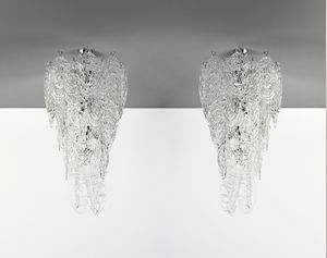MANIFATTURA MURANESE - Coppia di lampade a sospensione
