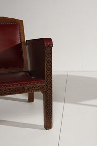 MELIS MELCHIORRE (1889 - 1982) : Coppia di poltrone con tavolino  - Asta Asta 364 | DESIGN E ARTI DECORATIVE DEL NOVECENTO - DESIGN (Online) Online - Associazione Nazionale - Case d'Asta italiane