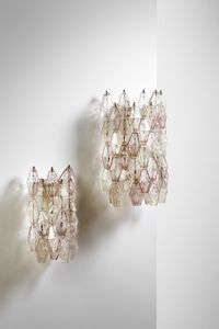 SCARPA CARLO (1906 - 1978) - Coppia di applique Poliedri per Venini