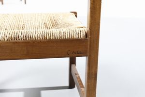 MICHELUCCI GIOVANNI (1891 - 1990) : Tavolo, panca e quattro sedie della serie Torbecchia per Poltronova  - Asta Asta 364 | DESIGN E ARTI DECORATIVE DEL NOVECENTO - DESIGN (Online) Online - Associazione Nazionale - Case d'Asta italiane