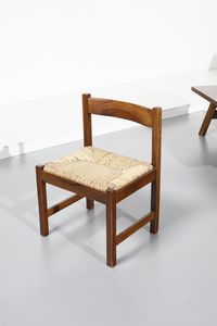 MICHELUCCI GIOVANNI (1891 - 1990) : Tavolo, panca e quattro sedie della serie Torbecchia per Poltronova  - Asta Asta 364 | DESIGN E ARTI DECORATIVE DEL NOVECENTO - DESIGN (Online) Online - Associazione Nazionale - Case d'Asta italiane