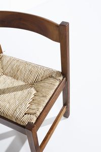 MICHELUCCI GIOVANNI (1891 - 1990) : Tavolo, panca e quattro sedie della serie Torbecchia per Poltronova  - Asta Asta 364 | DESIGN E ARTI DECORATIVE DEL NOVECENTO - DESIGN (Online) Online - Associazione Nazionale - Case d'Asta italiane