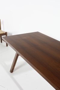 MICHELUCCI GIOVANNI (1891 - 1990) : Tavolo, panca e quattro sedie della serie Torbecchia per Poltronova  - Asta Asta 364 | DESIGN E ARTI DECORATIVE DEL NOVECENTO - DESIGN (Online) Online - Associazione Nazionale - Case d'Asta italiane