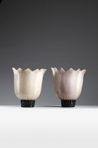 BUZZI TOMASO (1900 - 1981) - attribuito. Coppia di appliques per Venini