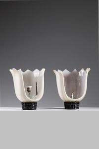 BUZZI TOMASO (1900 - 1981) : attribuito. Coppia di appliques per Venini  - Asta Asta 364 | DESIGN E ARTI DECORATIVE DEL NOVECENTO - DESIGN (Online) Online - Associazione Nazionale - Case d'Asta italiane