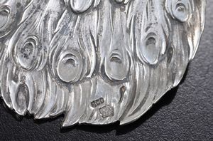 Pavone in argento fuso e cesellato, Italia XX secolo  - Asta Argenti da Collezione - Associazione Nazionale - Case d'Asta italiane