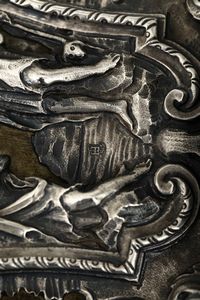 Acquasantiera in argento sbalzato e cesellato, Genova, bollo della torretta per lanno 1759.  - Asta Argenti da Collezione - Associazione Nazionale - Case d'Asta italiane