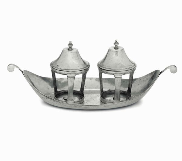 Mostardiera. Argento fuso, sagomato e cesellato. Piemonte o Francia XIX secolo  - Asta Argenti antichi  - Associazione Nazionale - Case d'Asta italiane