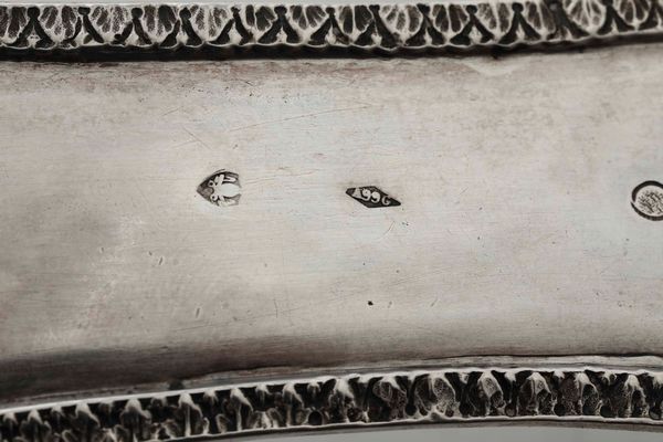 Palmatoria. Argento fuso, sbalzato e traforato. Roma 1815-1872. Maestro argentiere Angelo Giannotti (1824-1865)  - Asta Argenti antichi  - Associazione Nazionale - Case d'Asta italiane