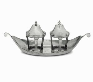 Mostardiera. Argento fuso, sagomato e cesellato. Piemonte o Francia XIX secolo  - Asta Argenti antichi  - Associazione Nazionale - Case d'Asta italiane