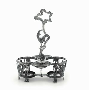 Oliera. Argento fuso, sbalzato e cesellato. Genova marchio della Torretta per l'anno 1780  - Asta Argenti antichi  - Associazione Nazionale - Case d'Asta italiane