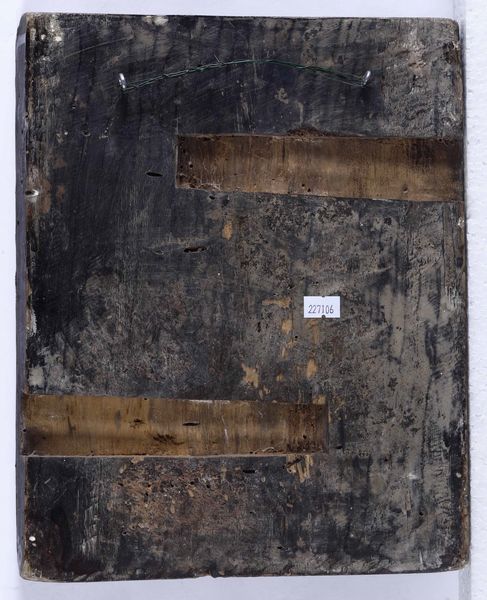 San Michele Arcangelo cavaliere dell'apocalisse. Icona su tavola fondo oro. Arte russa del XIX secolo  - Asta Argenti del XX secolo - Associazione Nazionale - Case d'Asta italiane