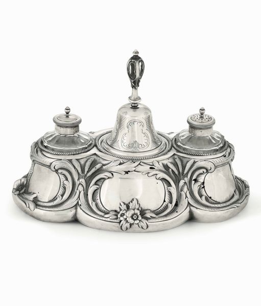 Calamaio in argento fuso e cesellato. Stato Sabaudo seconda met� del XIX secolo  - Asta Argenti del XX secolo - Associazione Nazionale - Case d'Asta italiane