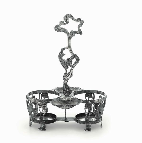 Oliera. Argento fuso, sbalzato e cesellato. Genova marchio della Torretta per l'anno 1780  - Asta Argenti del XX secolo - Associazione Nazionale - Case d'Asta italiane