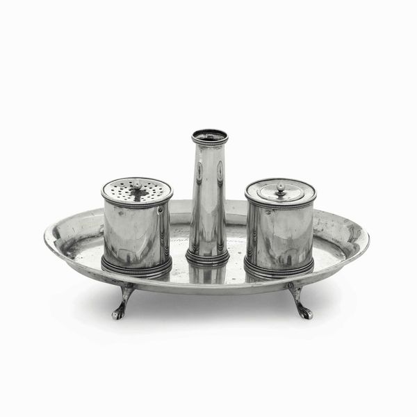 Calamaio. Argento fuso, sbalzato, cesellato e traforato. Firenze XIX secolo  - Asta Argenti del XX secolo - Associazione Nazionale - Case d'Asta italiane